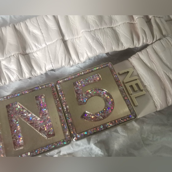 Chanel belts stretch cream pink sparkle 75cm Great condition - Picture 1 of 6
